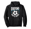 Soccer Defend Like Boss Goalkeeper Hoodie - Graphic Print for Adults
