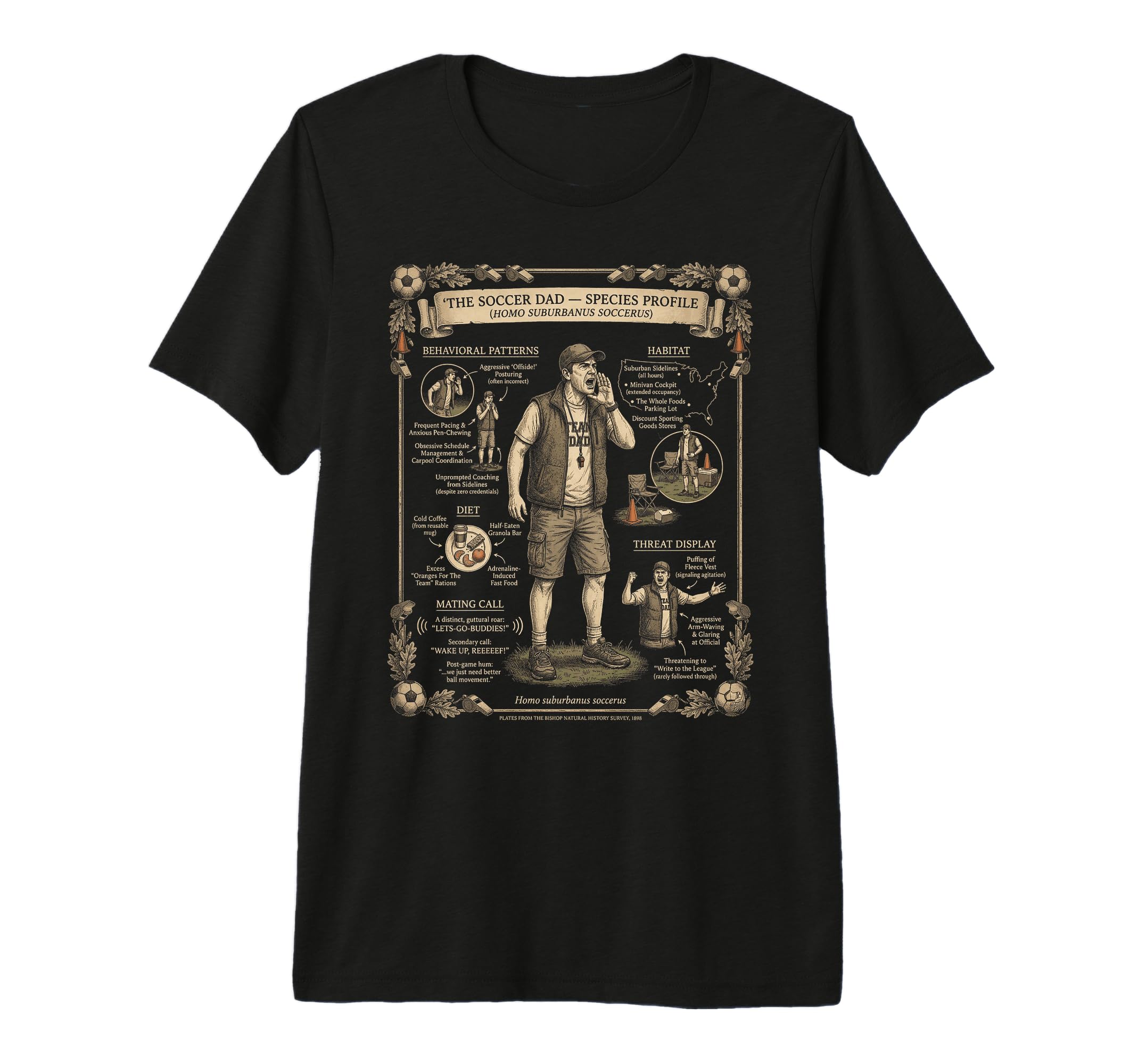 Soccer Dad Species Profile Funny T-Shirt - Streetwear Style Men Women