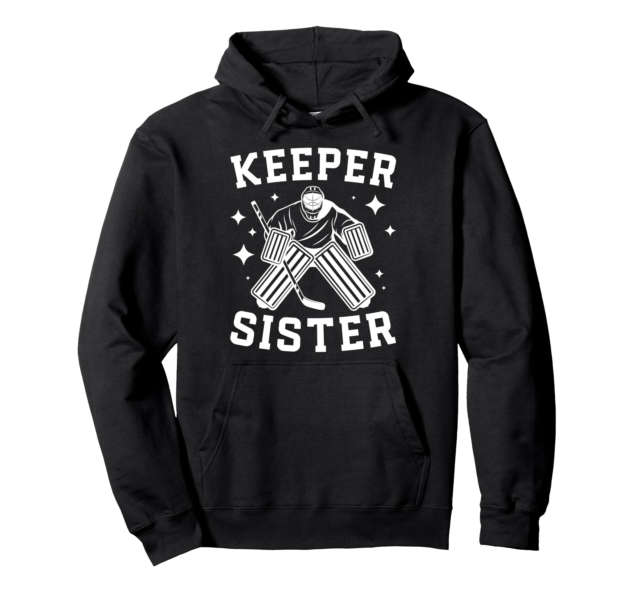 Ice Hockey Keeper Sister Hockey Goalie Hoodie - Minimalist Print Men Women