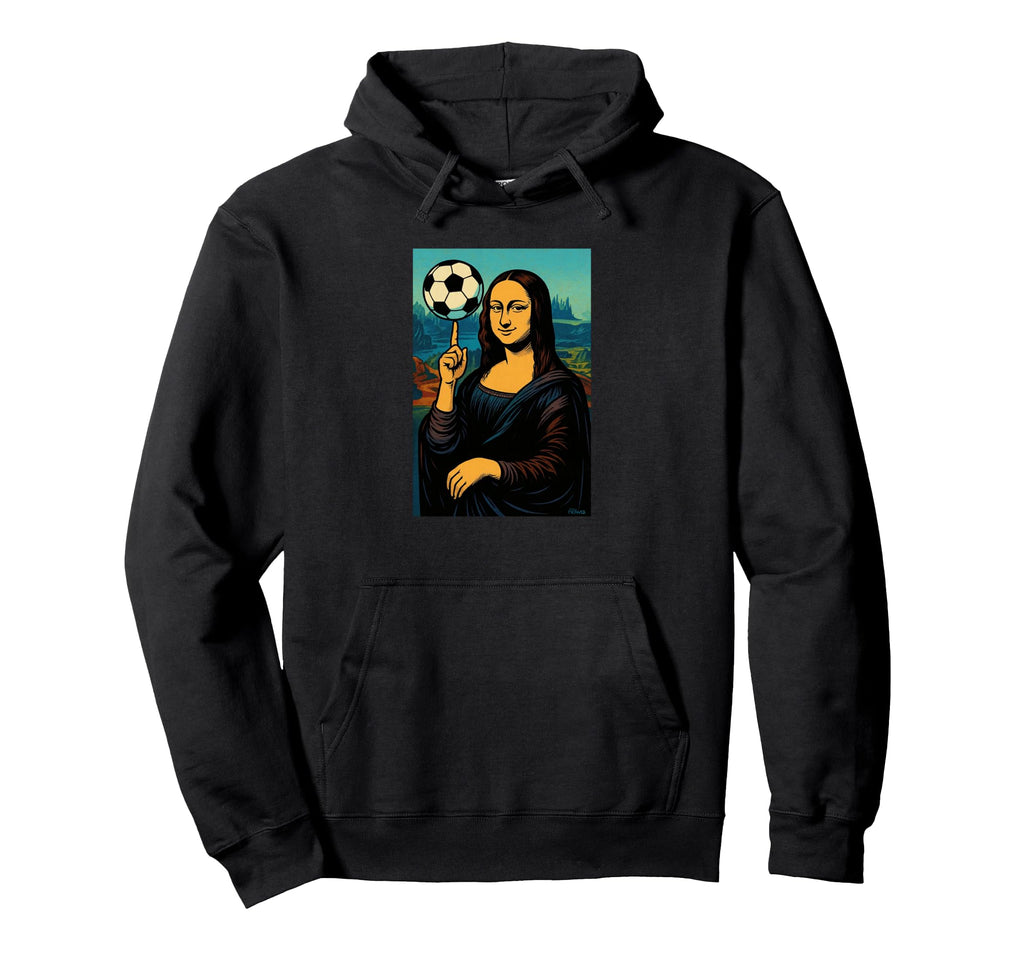 Mona Lisa Loves Soccer Spinning Ball Her Hoodie - Novelty Apparel Unisex