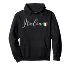 Italia Simple Love Italian Flag Heart Italy Hoodie - Graphic Print Unisex