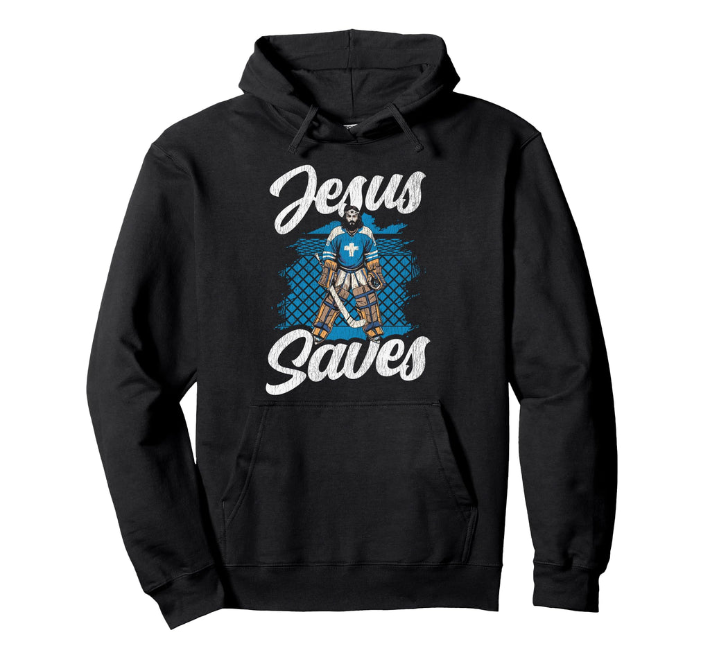 Ice Hockey Goalie Goalkeeper Jesus Hoodie - Streetwear Style for Adults