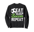 Eat Sleep Soccer Repeat Sport Player Sweatshirt - Unique Graphic for Adults