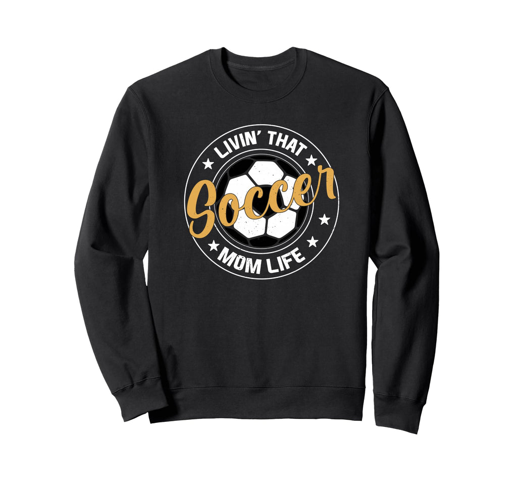 Soccer Player Livin That Soccer Sweatshirt - Minimalist Print for Adults