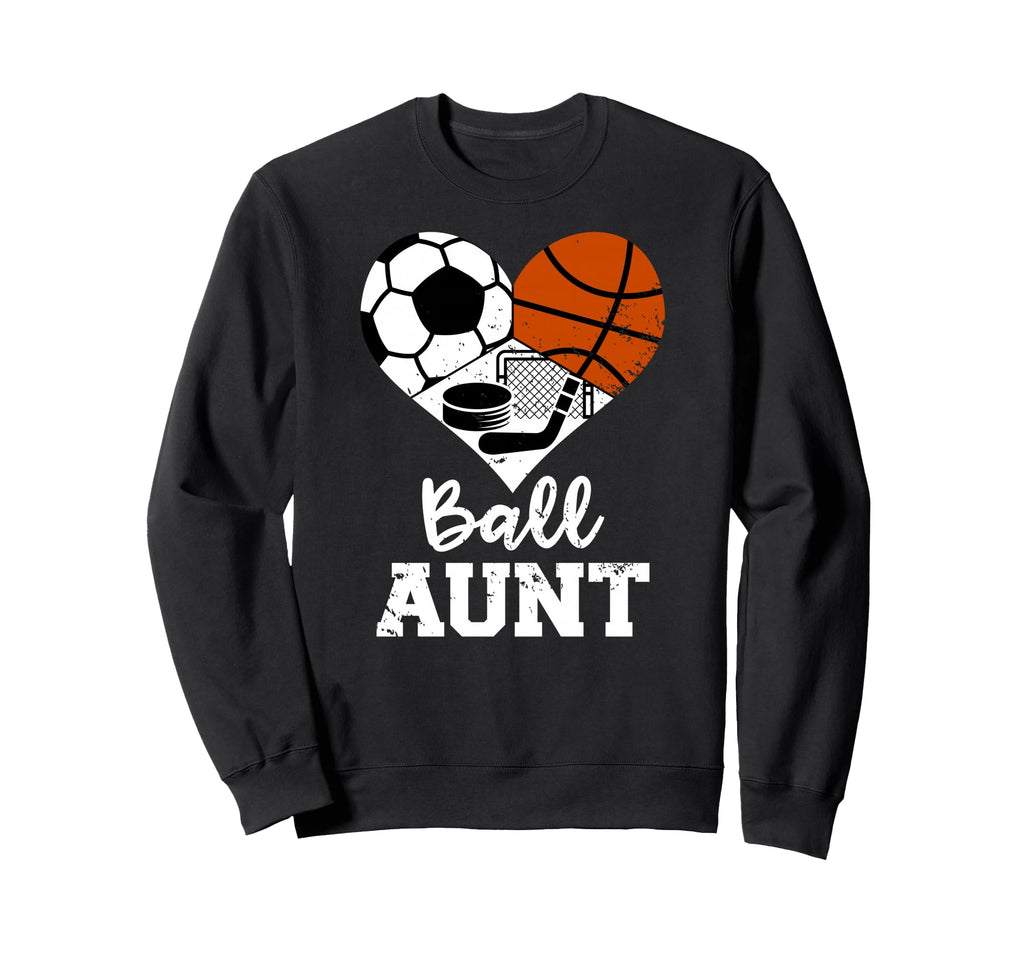 Ball Aunt Heart Funny Soccer Sweatshirt - Custom Art Print Unisex