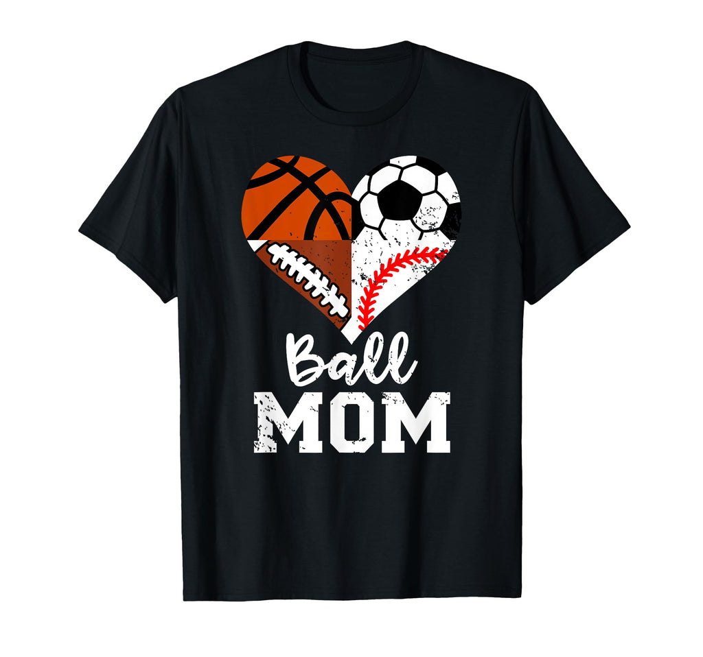 Ball Mom Funny Soccer Football T-Shirt - Novelty Apparel Men Women