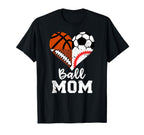 Ball Mom Funny Soccer Football T-Shirt - Novelty Apparel Men Women