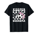 Groovy Soccer Keeper Grandma Soccer T-Shirt - Minimalist Print Men Women