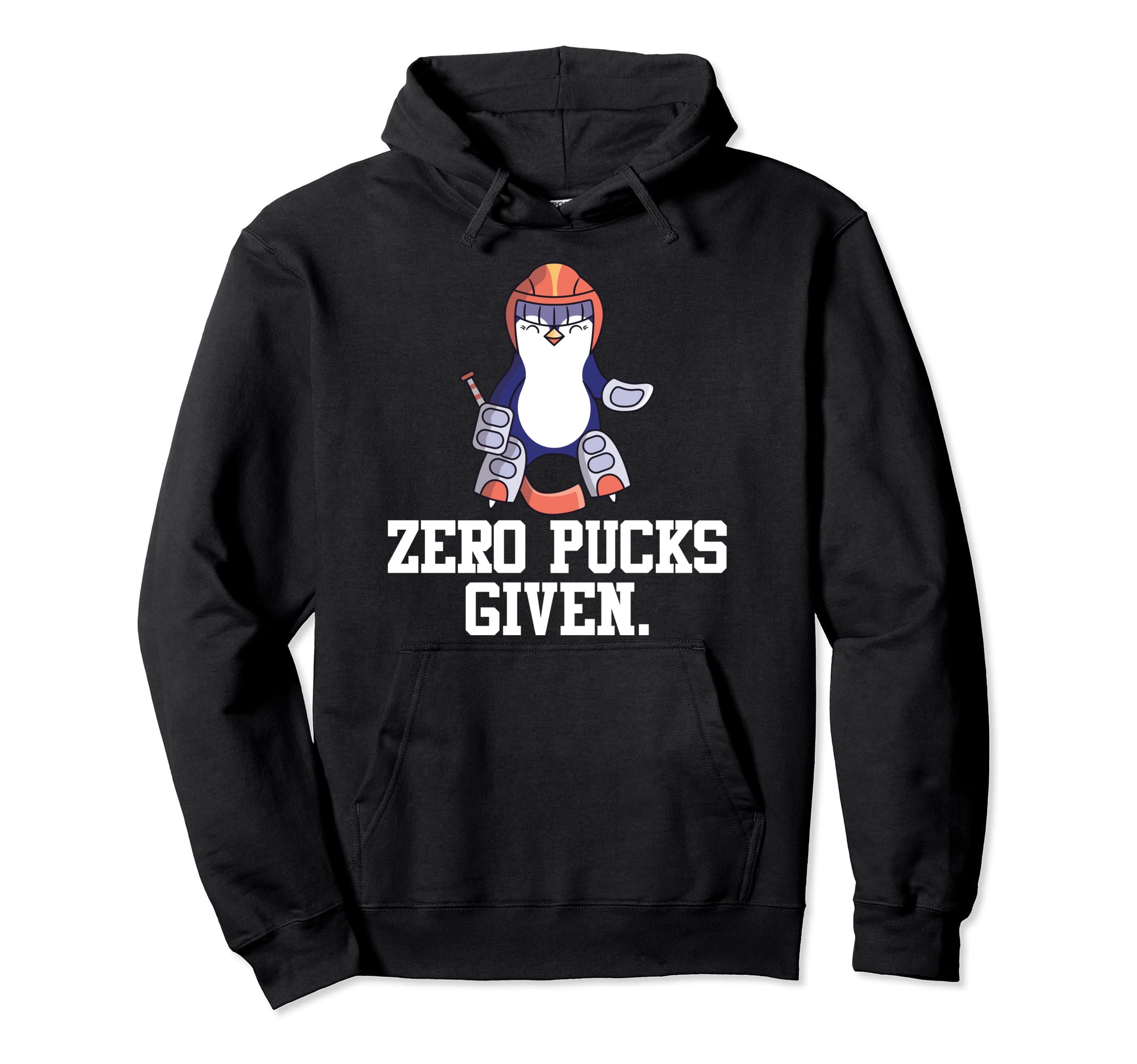 Penguin Hockey Goalkeeper Funny Zero Hoodie - Casual Everyday Wear Unisex