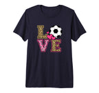Love Leopard Soccer Ball Womens Soccer T-Shirt - Graphic Print Men Women