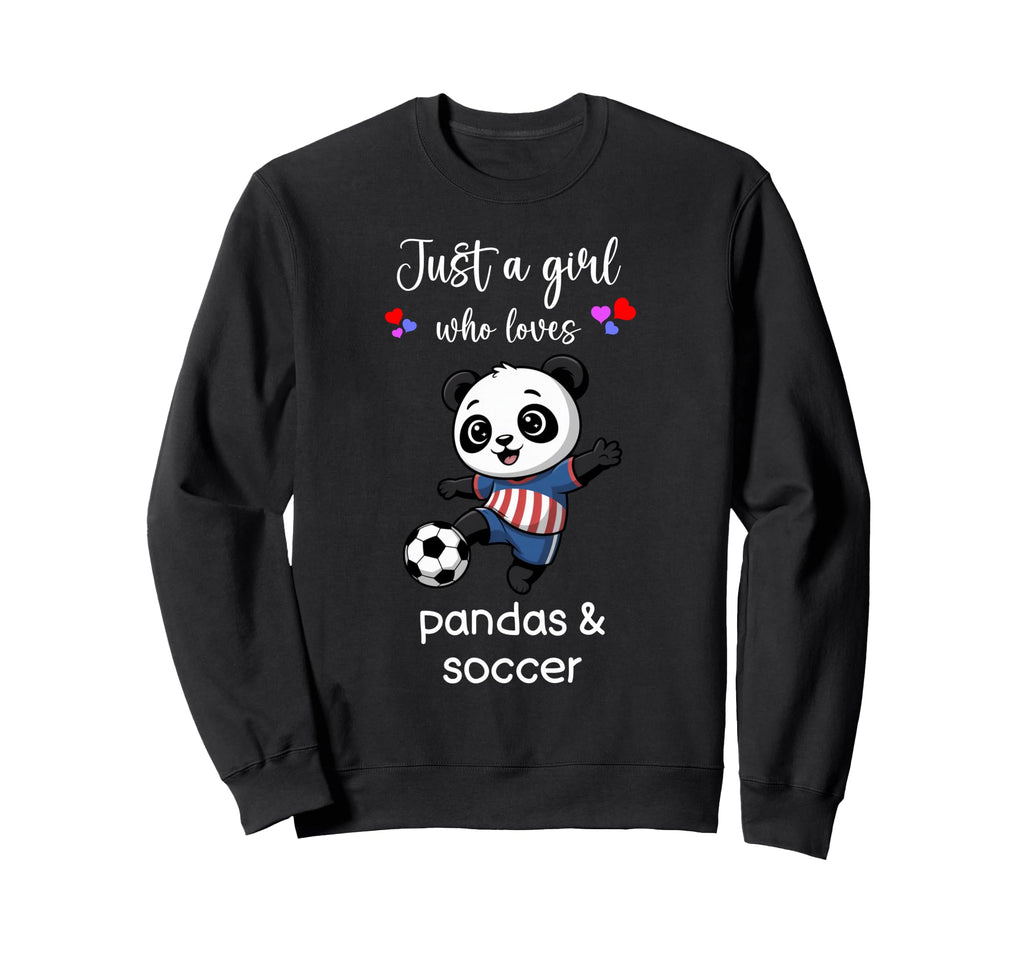 Panda Bear Soccer Panda Bear Soccer Sweatshirt - Graphic Print Unisex