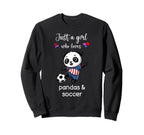 Panda Bear Soccer Panda Bear Soccer Sweatshirt - Graphic Print Unisex