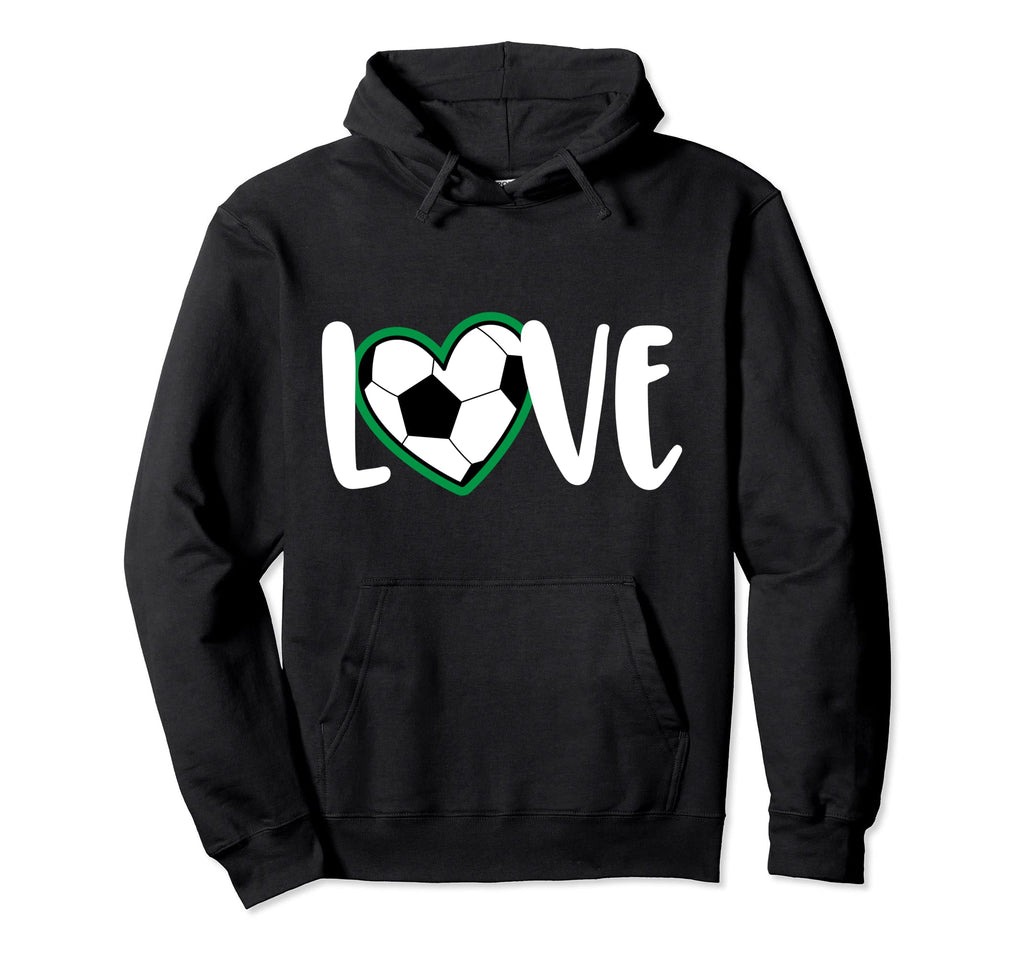 Soccer Love Heart Soccer Ball Soccer Hoodie - Novelty Apparel for Adults