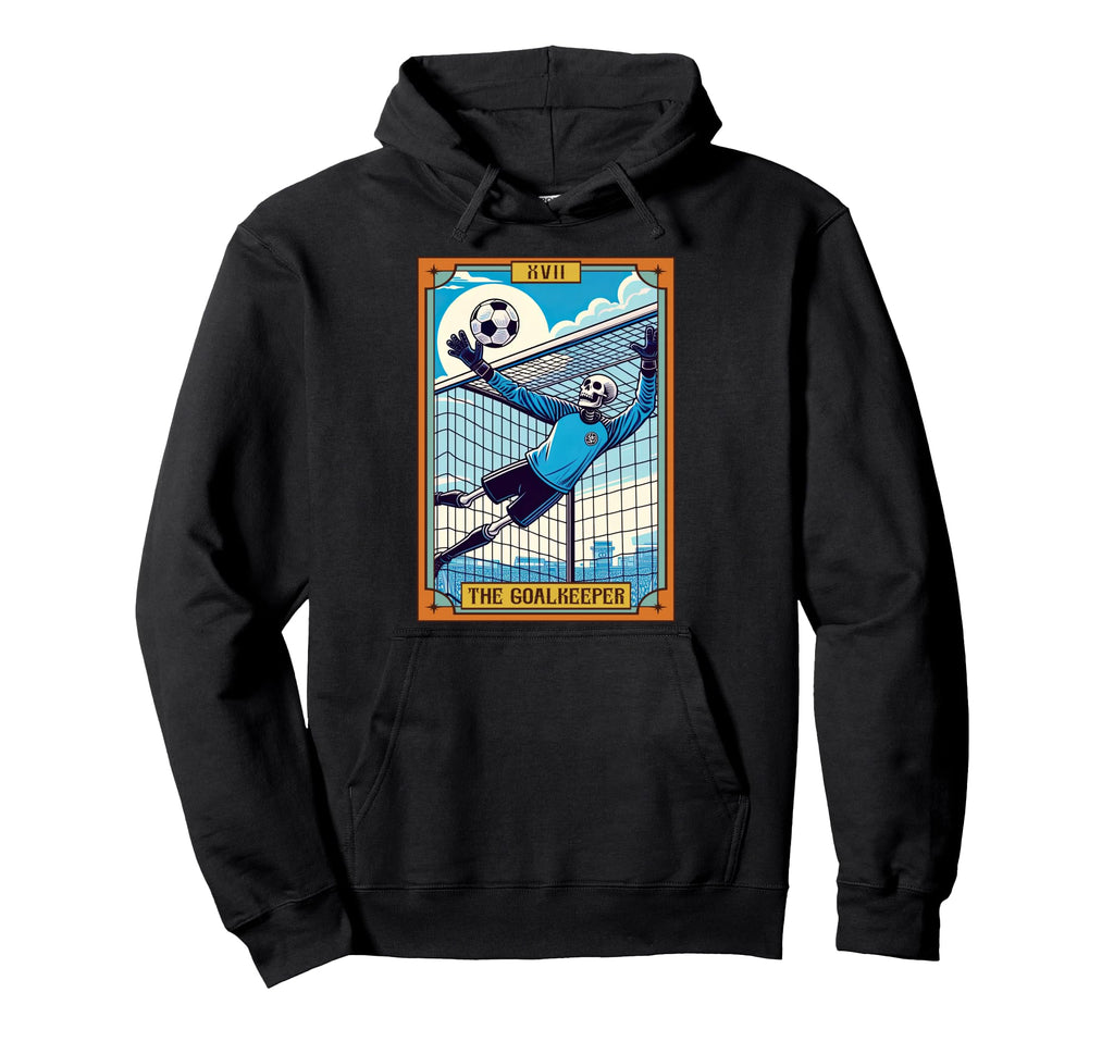 Funny Skeleton Goalkeeper Soccer Hoodie - Minimalist Print Men Women