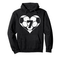 Soccer Number 7 Jersey Funny Soccer Heart Hoodie - Graphic Print Unisex