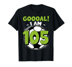 105 Year Old Birthday Soccer Themed T-Shirt - Streetwear Style for Adults