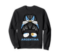 Argentina Flag Hairbun Football Sweatshirt - Fun Novelty Design Men Women