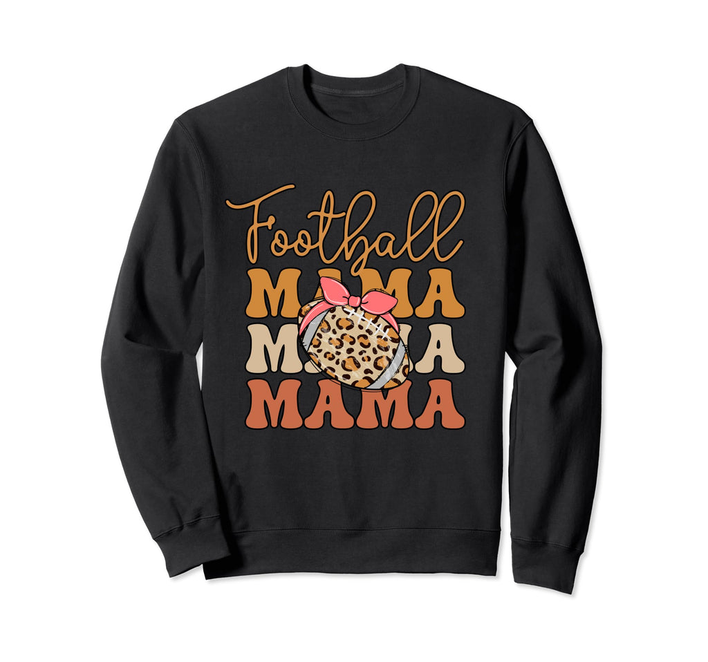 Football Mama Leopard Soccer Mom Sweatshirt - Graphic Print for Adults