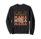 Football Mama Leopard Soccer Mom Sweatshirt - Graphic Print for Adults