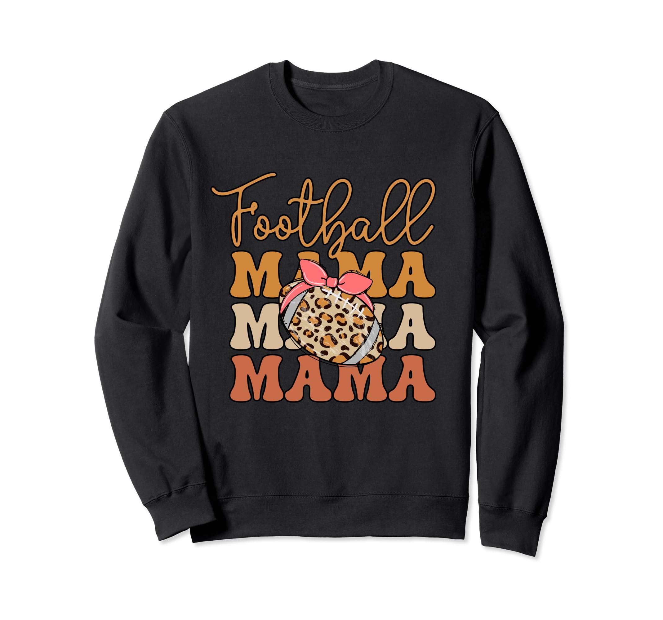 Football Mama Leopard Soccer Mom Sweatshirt - Graphic Print for Adults