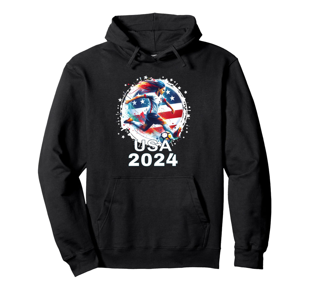 American Flag Soccer Womens Soccer Hoodie - Minimalist Print Men Women