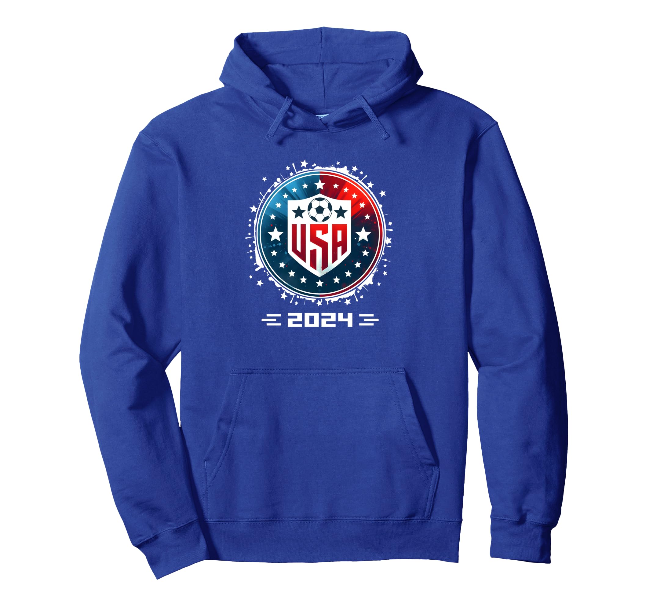 American Flag Soccer Soccer 2024 Hoodie - Trendy Graphic for Adults