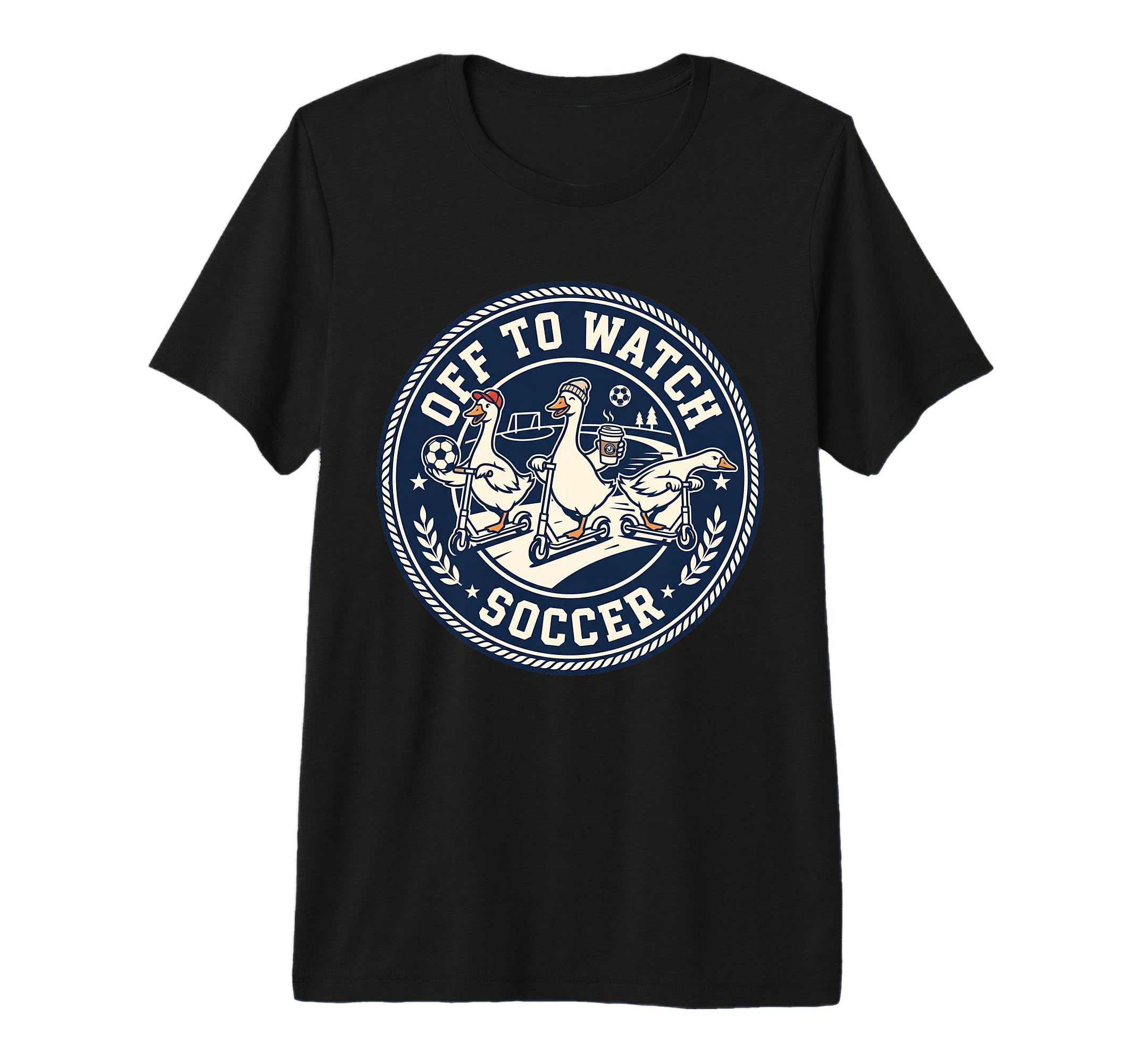Off To Watch Soccer Silly Goose Funny T-Shirt - Graphic Print Unisex