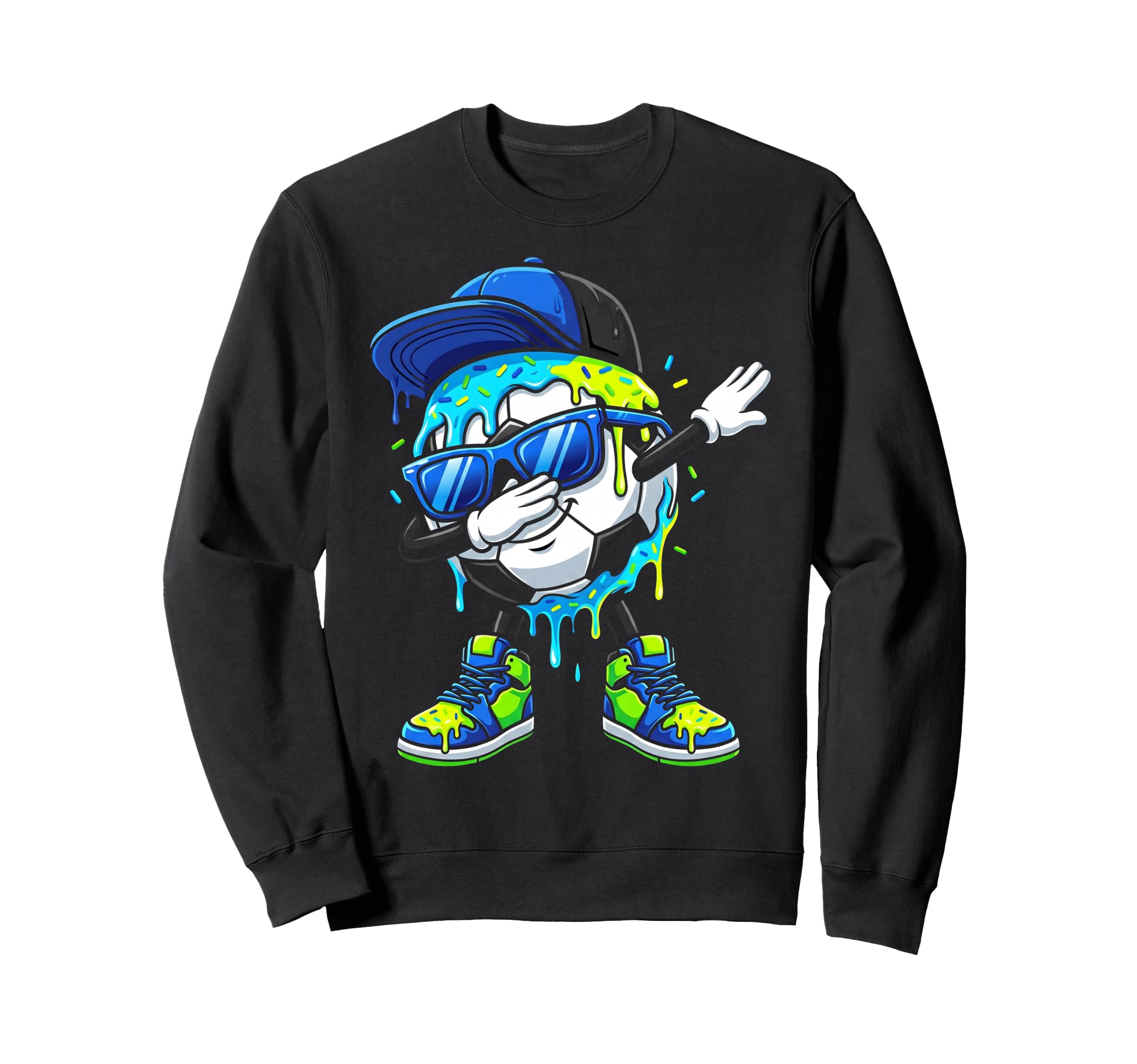 Soccer Ice Cream Drip Dabbing Sweatshirt - Novelty Apparel for Adults