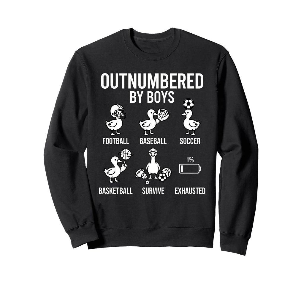 Outnumbered Ducklings Football Sweatshirt - Unique Graphic Men Women