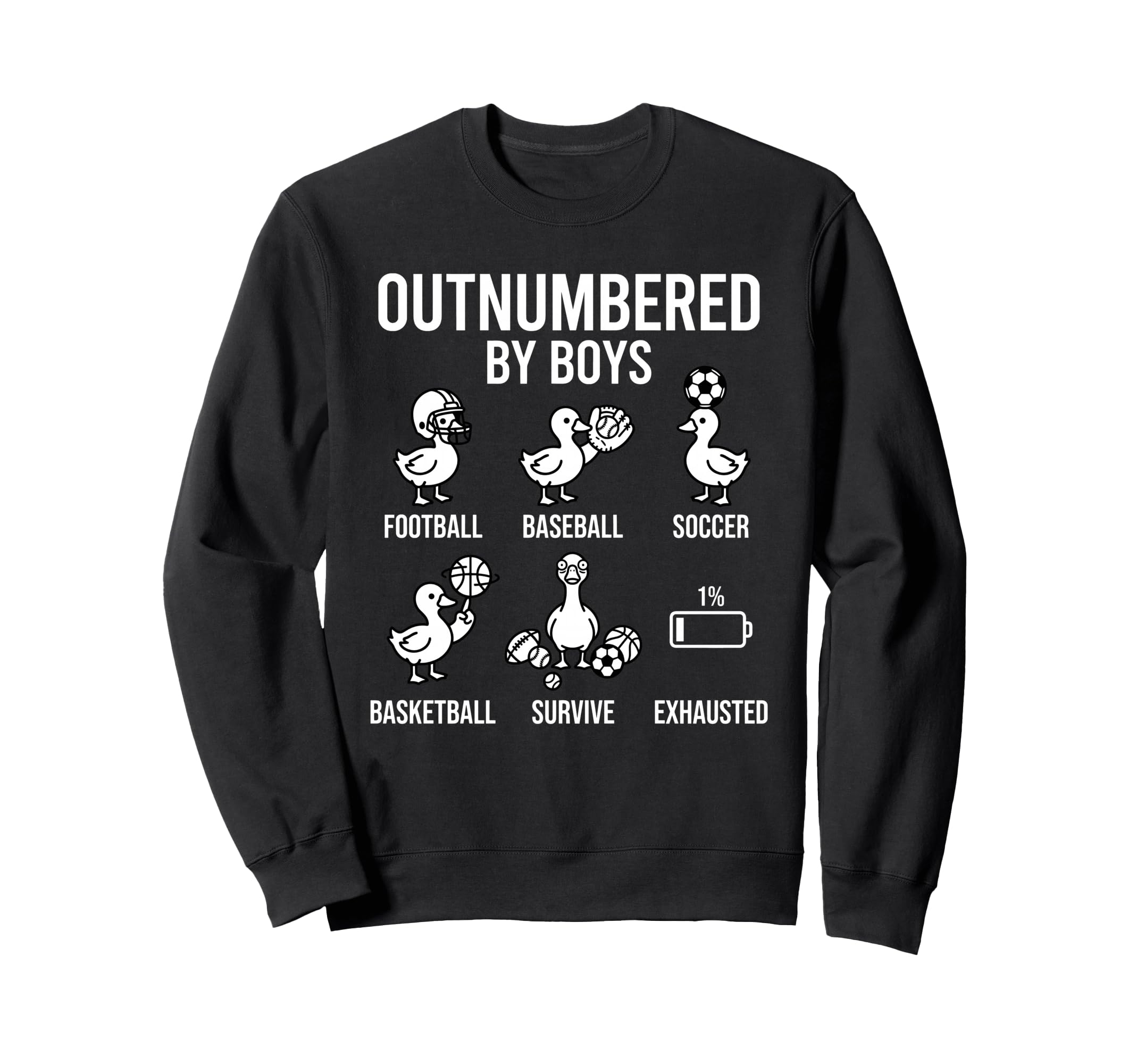 Outnumbered Ducklings Football Sweatshirt - Unique Graphic Men Women