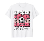Groovy Soccer Sister Coquette Bow T-Shirt - Unique Graphic for Adults