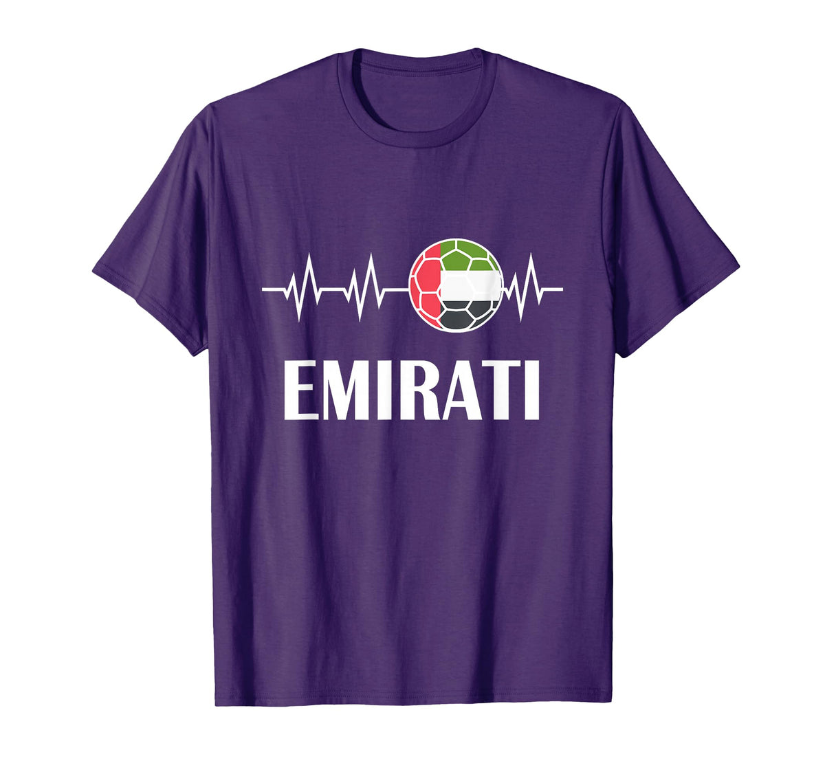 Soccer Heartbeat I Love Emirates Futbol Gift T-Shirt - Graphic Print Unisex