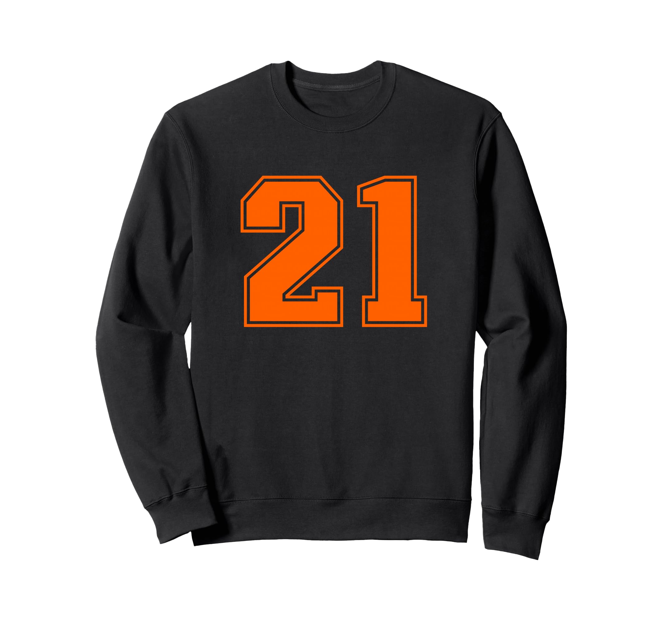 Number 21 Orange Sports Team Sweatshirt - Unique Graphic Men Women