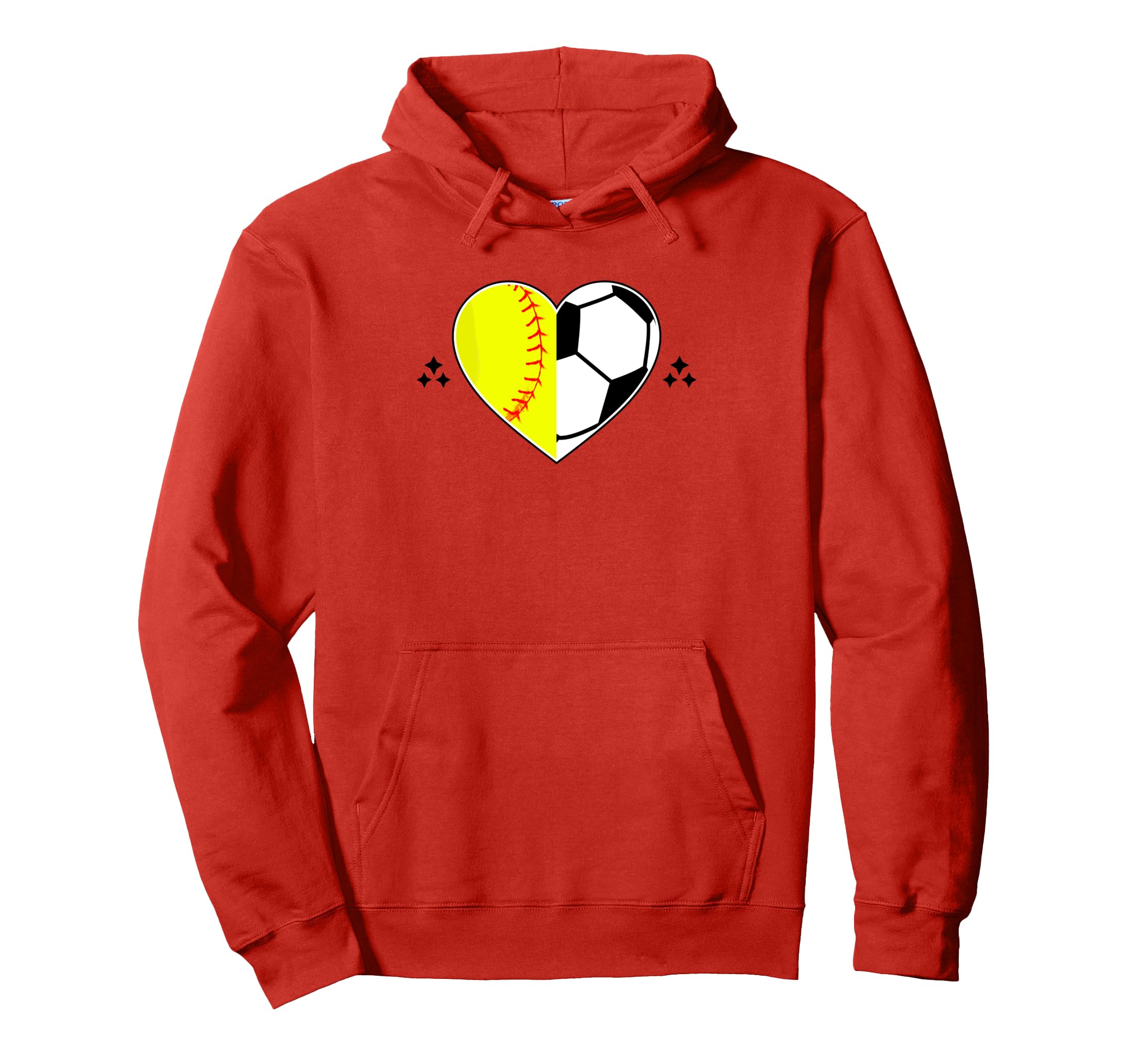 Soccer And Softball Heart Catcher Hoodie - Novelty Apparel for Adults
