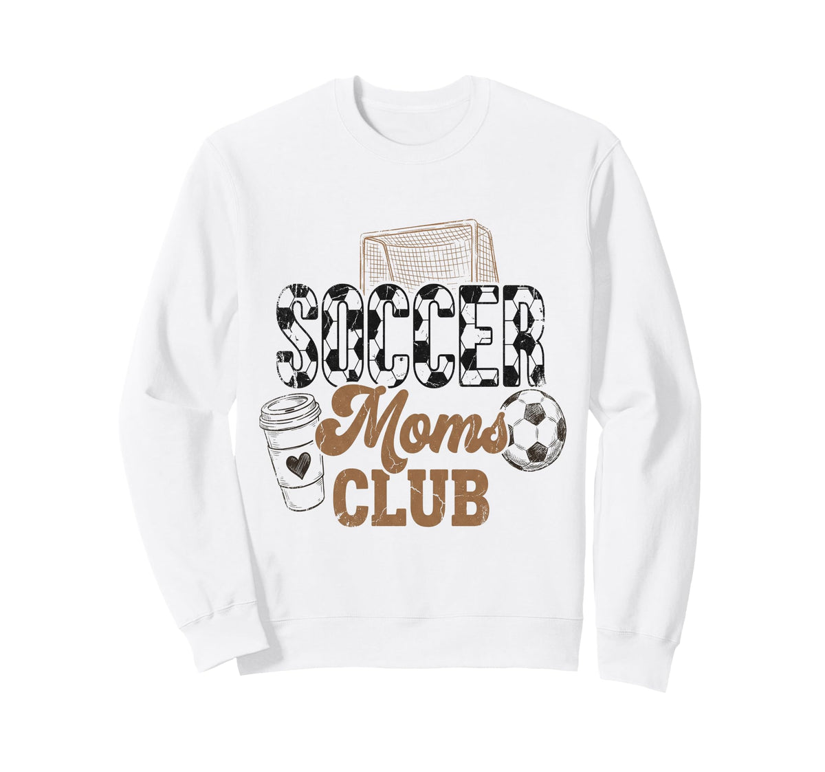 Soccer Moms Club Mama Coffee Mothers Sweatshirt - Graphic Print for Adults