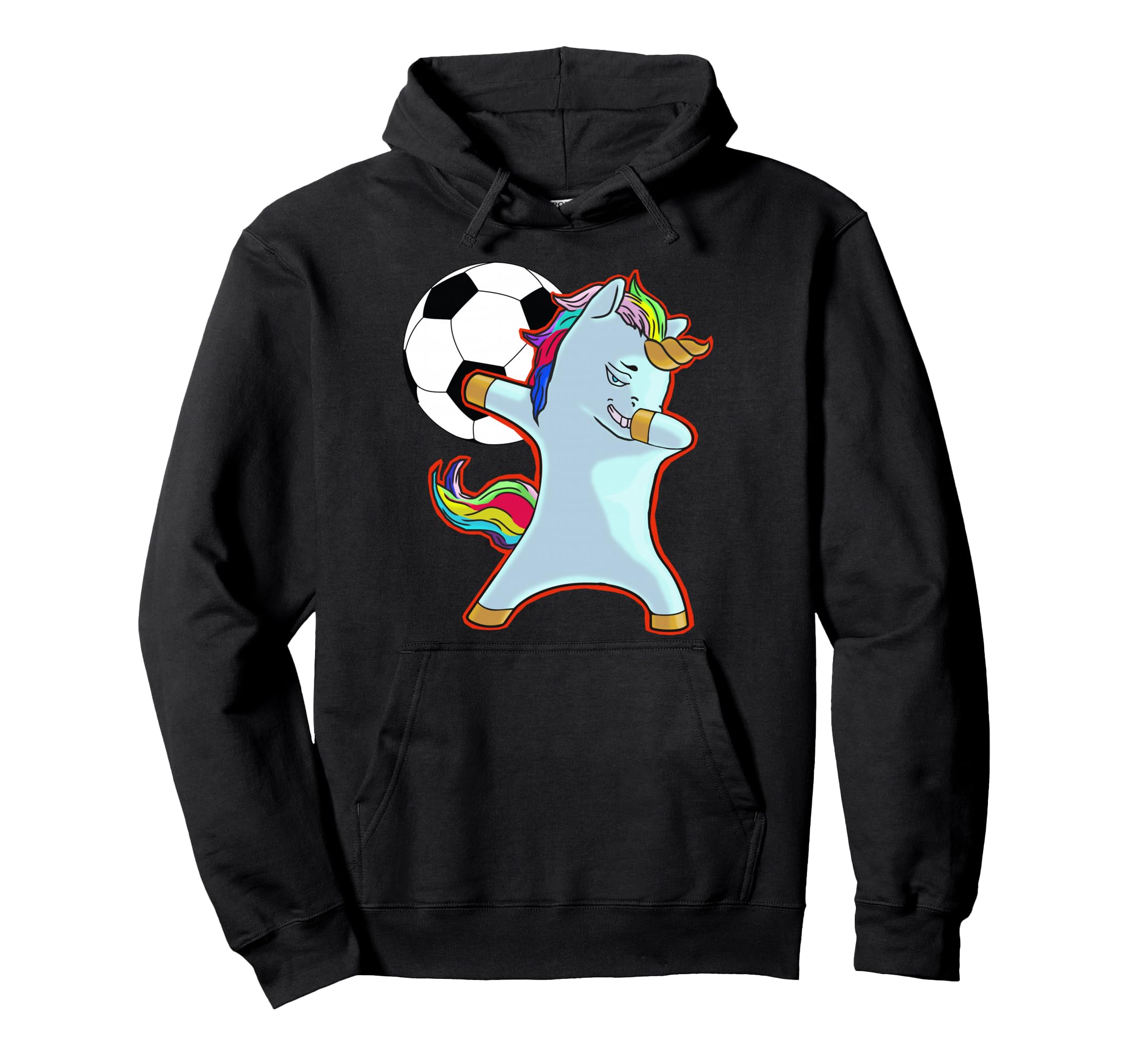 Funny Soccer Dab Dabbing Unicorn Hoodie - Aesthetic Graphic for Adults