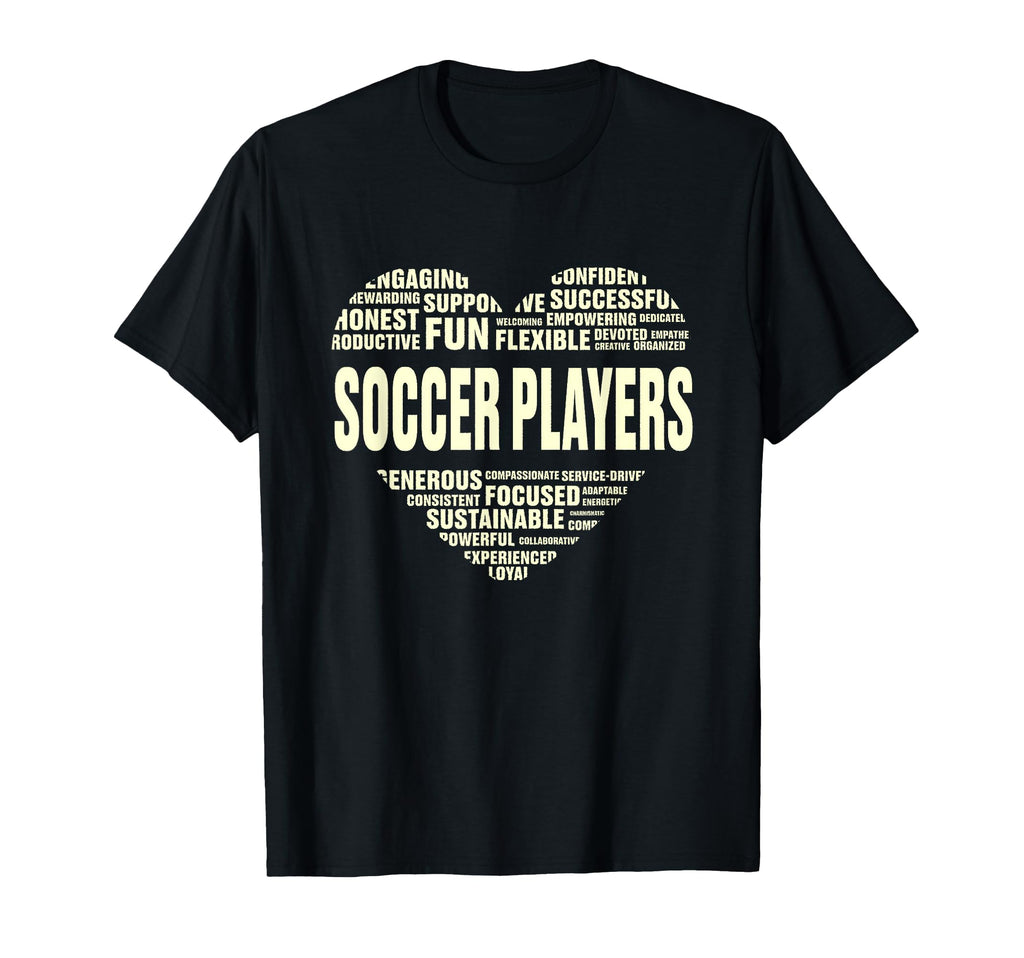 Love Heart Facts Soccer Players Lover T-Shirt - Graphic Print for Adults