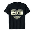 Love Heart Facts Soccer Players Lover T-Shirt - Graphic Print for Adults