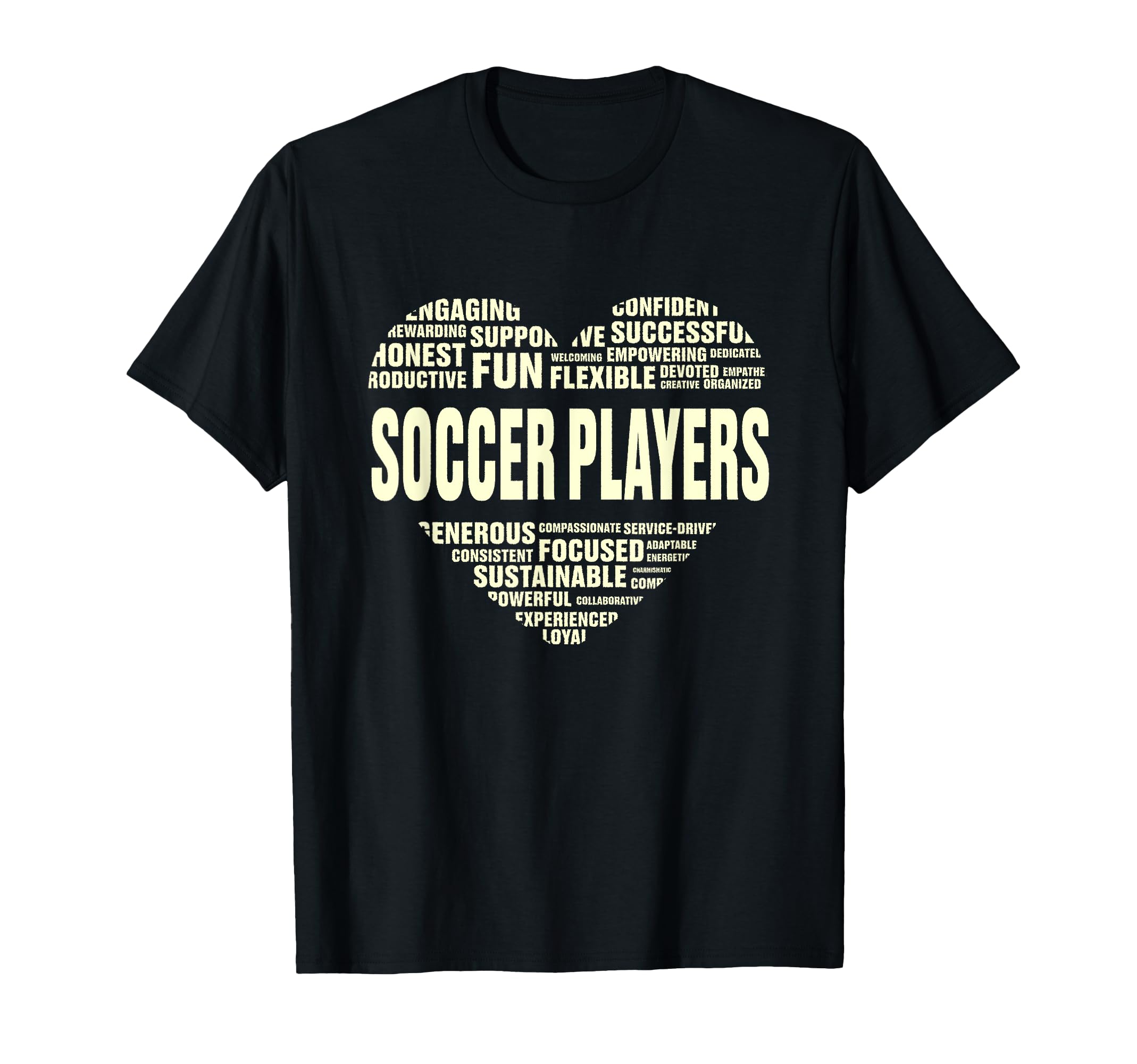 Love Heart Facts Soccer Players Lover T-Shirt - Graphic Print for Adults