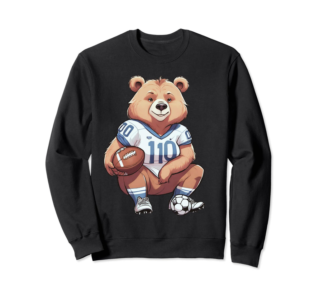 Funny Football Soccer Mom Bear Sweatshirt - Fun Novelty Design Men Women