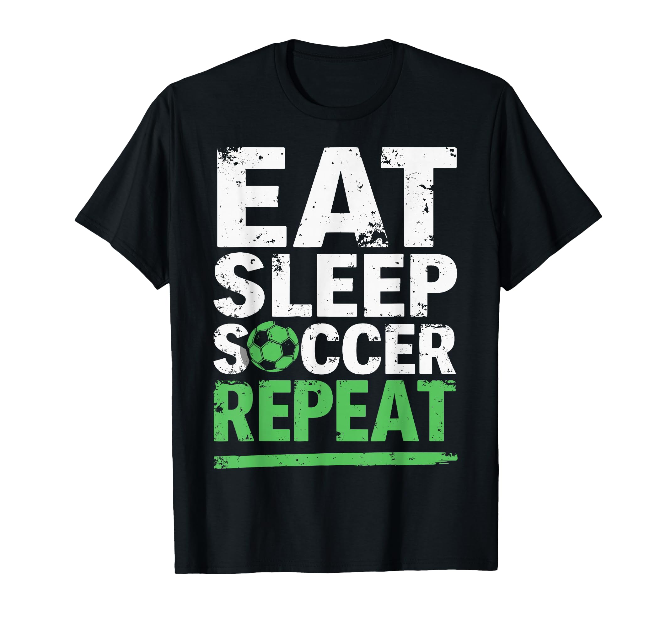 Funny Soccer Eat Sleep Soccer Repeat T-Shirt - Custom Art Print for Adults