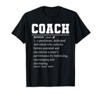 Coach Definition Football Coach T-Shirt - Fun Novelty Design Men Women