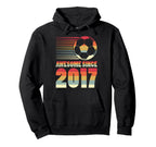 Awesome Since 2017 Soccer 9Th Birthday Soccer Hoodie - Graphic Print Unisex