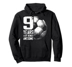 9Th Birthday Soccer Player Hoodie - Casual Everyday Wear for Adults