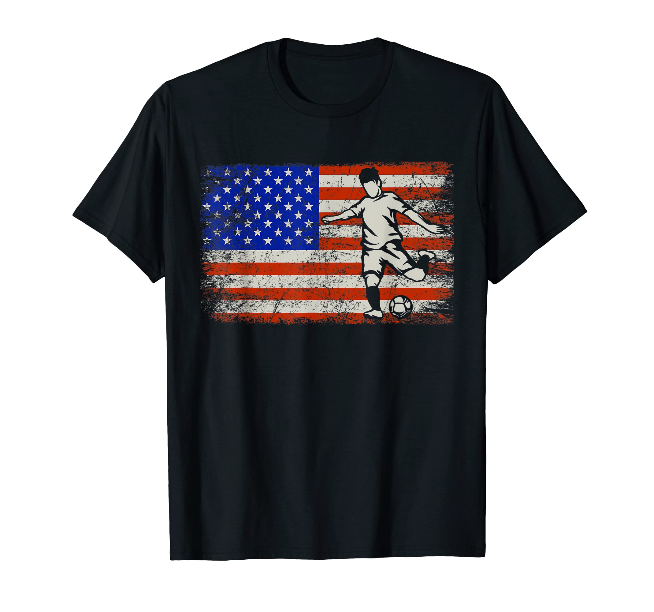 American Flag Soccer T-Shirt - Fun Novelty Design for Adults