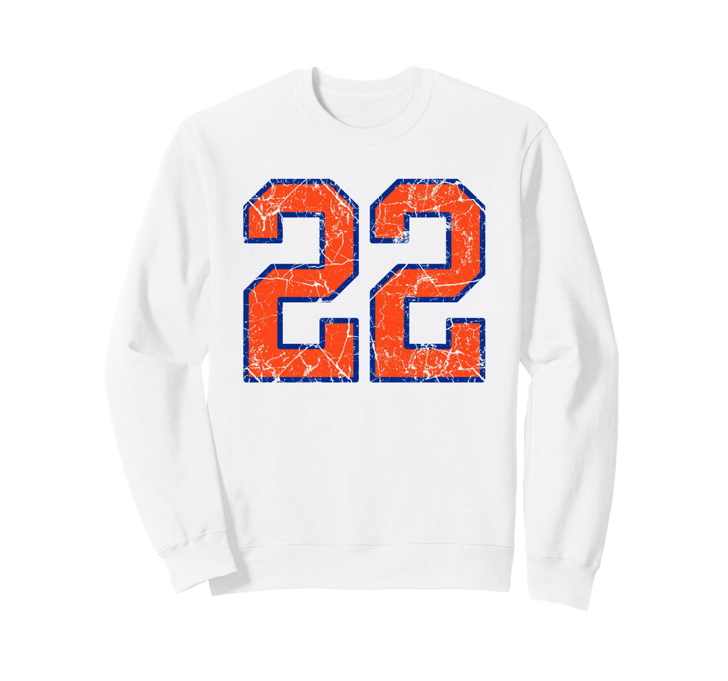 Orange And Blue Sports Number 22 Sweatshirt - Aesthetic Graphic Men Women