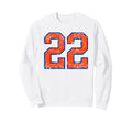 Orange And Blue Sports Number 22 Sweatshirt - Aesthetic Graphic Men Women