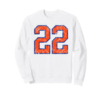 Orange And Blue Sports Number 22 Sweatshirt - Aesthetic Graphic Men Women