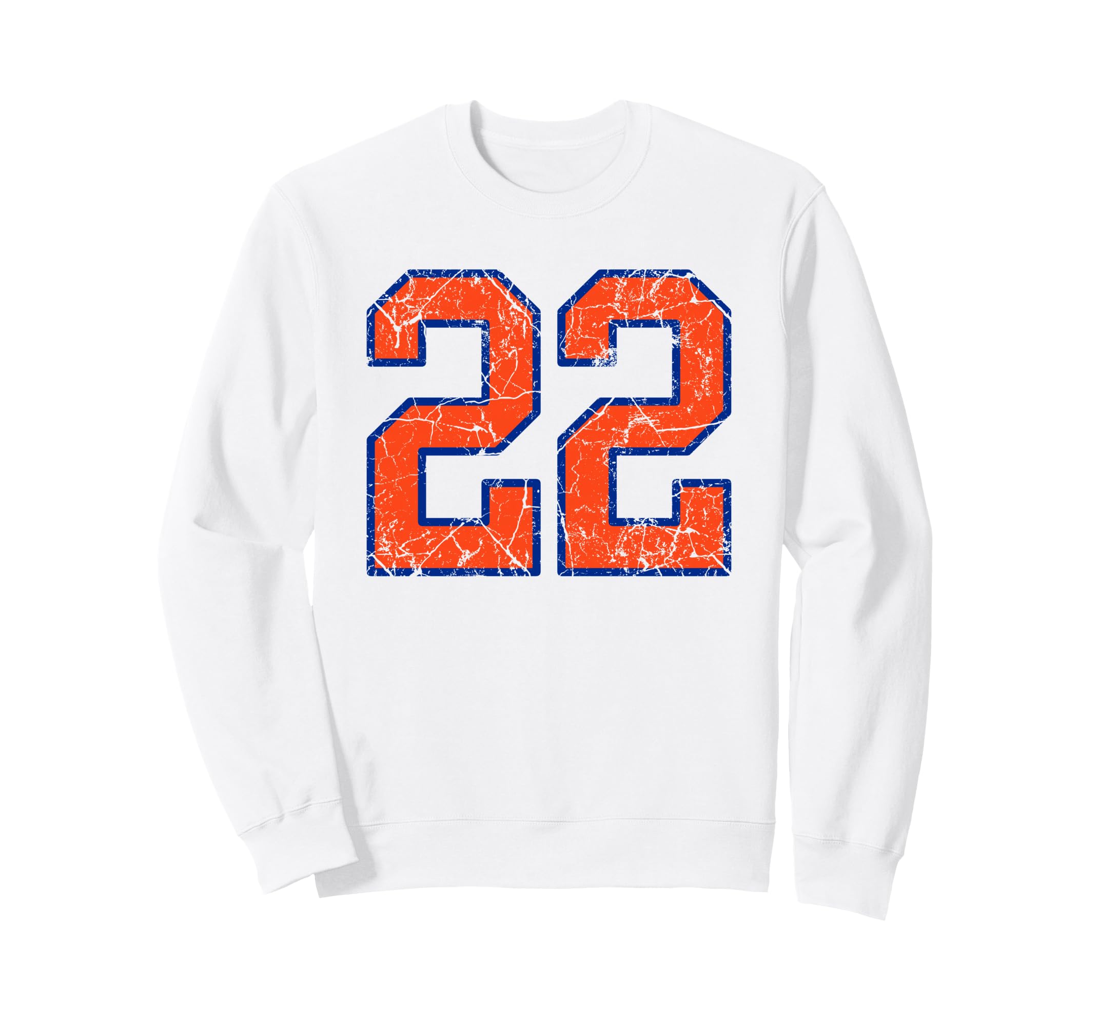 Orange And Blue Sports Number 22 Sweatshirt - Aesthetic Graphic Men Women