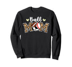 Ball Mom Leopard Baseball Soccer Sweatshirt - Minimalist Print Men Women